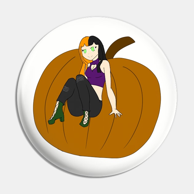 Halloween Pumpkin Witch Pin by CactusMonsters
