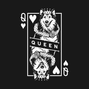 Shetland Sheepdog Queen Of Hearts Dog Playing Card Pop Art T-Shirt