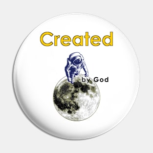 Spaceman on the Moon Created by God Pin