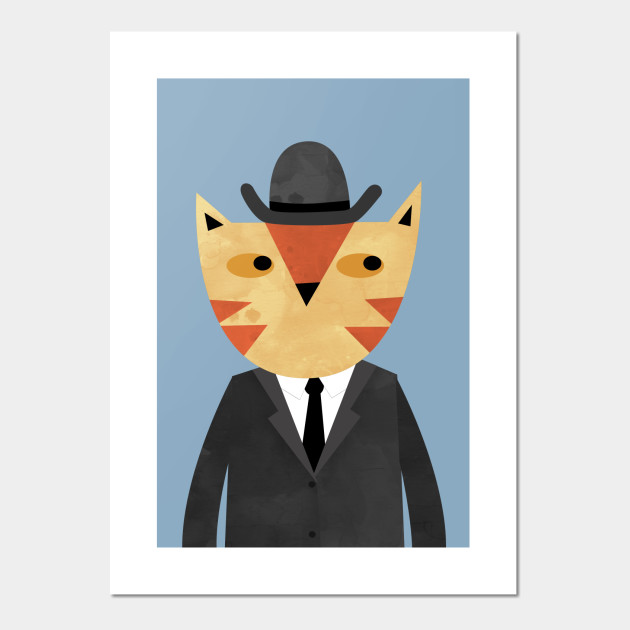 Ginger Cat In A Bowler Hat Cat Poster E Stampa Artistica