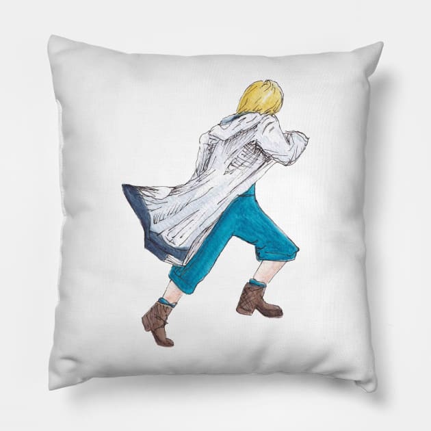 The Thirteenth Doctor Watercolour Pillow by samanthagarrett