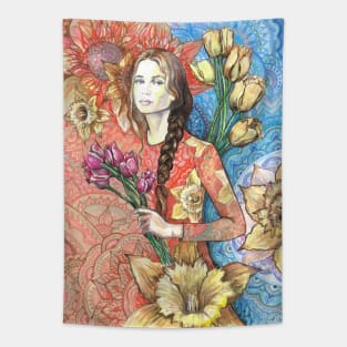 Tulips and Daffodils Tapestry
