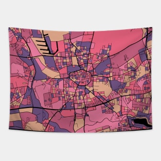 Dortmund Map Pattern in Purple & Pink Tapestry