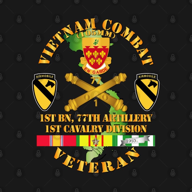 Vietnam Combat Veteran w 1st Bn 77th Artillery DUI - 1st Cav Div - V1 by twix123844