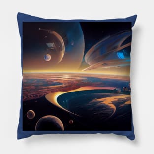 Interplanetary Spaceport Pillow