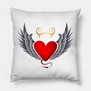 Demon Hearts with wings Pillow