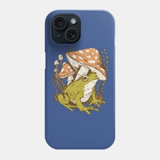 Cottagecore Aesthetic Mushrooms and Frog Phone Case