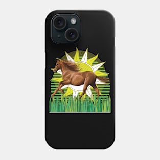 Pferd reitet in der Sonne richtigung Freiheit Phone Case