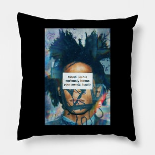 Basquiat Vintage Surreal Social Media Art Pillow