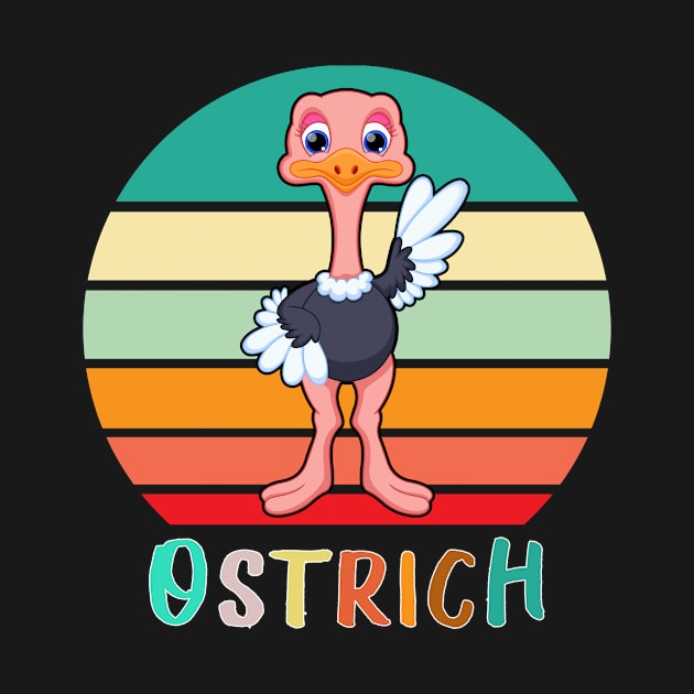 Vintage Retro Ostrich by adrinalanmaji