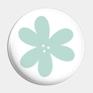 Cute Abstract Flower - Pastel Teal Green Pin