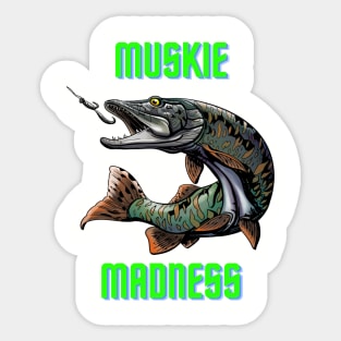 1) ONE Muskie Fish Decal Sticker Car Boating Boat Fishing Rod Lake