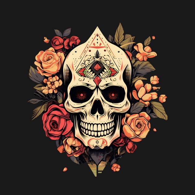 Skull and roses by mrsticky