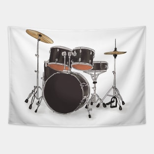 DRUM MUSIC Digital Art Tapestry