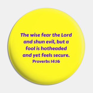 Bible Verse Proverbs 14:16 Pin