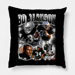 Bo Jackson Bo Knows Signature Vintage Legend Baseball Football Bootleg Rap Graphic Style Pillow