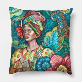 African Flower Pillow