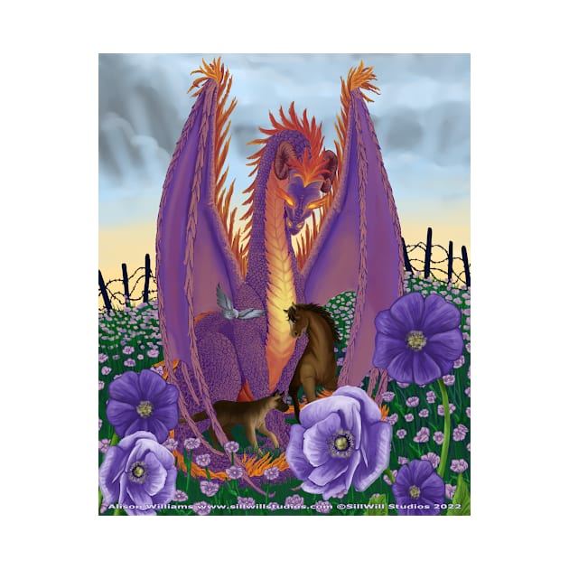 The Purple Poppy Dragon by SillWill Studios