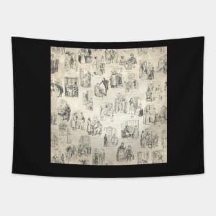 Austen Pride and Prejudice Illustrations Tapestry