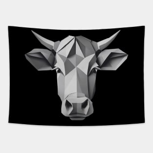 Cow head origami black and white Tapestry