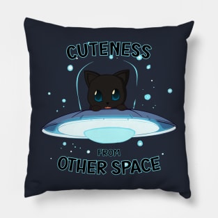black cat cuteness from other space Pillow