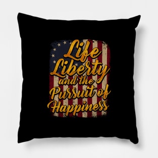 Life Liberty and the Pursuit of Happiness graphic Betsy Ross Pillow