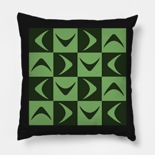green 1960s pattern Pillow