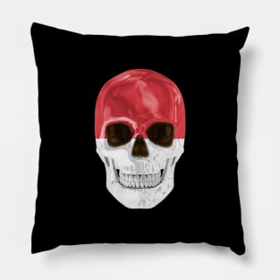 Indonesia Flag Skull - Gift for Indonesian With Roots From Indonesia Pillow