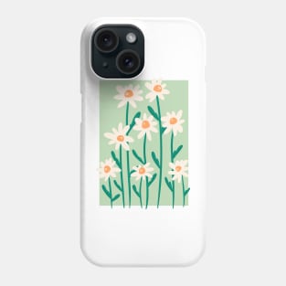 white daisy botanical illustration Phone Case