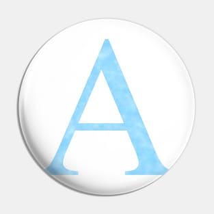 Watercolor Letter A Light Blue Pin