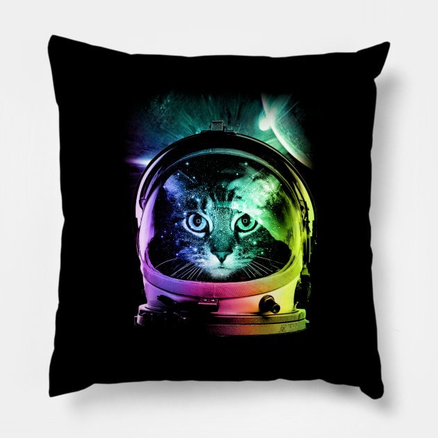 Space Cat V.II Pillow by clingcling