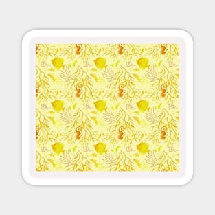 Yellow fish pattern milk Magnet