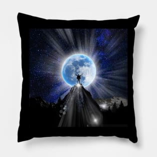 Nature's call, answered by adventure - man and moon Pillow