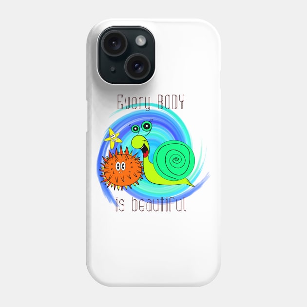 Every BODY Is Beautiful Phone Case by DitzyDonutsDesigns