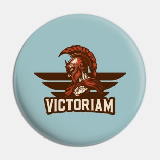 Spartan Warrior Victoriam Victory Logo Pin