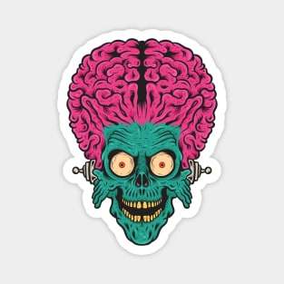 alien big brain illustration Magnet