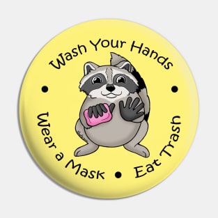 Coronavirus Prevention Mascot Raccoon Pin