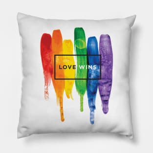 Watercolor Love Wins Rainbow (LGBT) Pillow