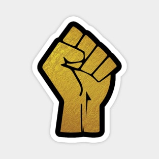 Black Lives Matter Fist Gold Magnet