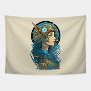 Steampunk Girl - A fusion of old and new technology Tapestry