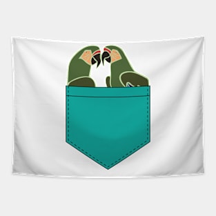 Macaw Parrot Pocket Teal Tapestry