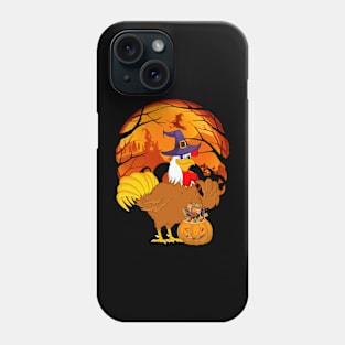 Chicken pumpkin witch Phone Case