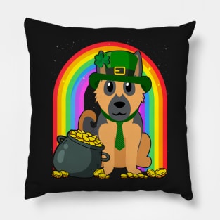 German Shepherd Rainbow Irish Clover St Patrick Day Dog Gift graphic Pillow