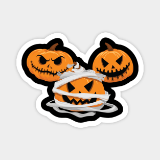 Three Halloween Pumpkins Face Jack o Lantern Orange Tie Dye Magnet
