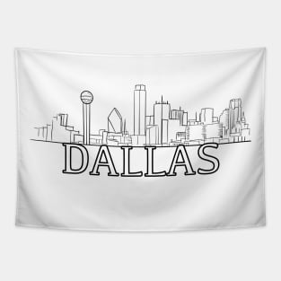 Dallas skyline, line drawing Tapestry