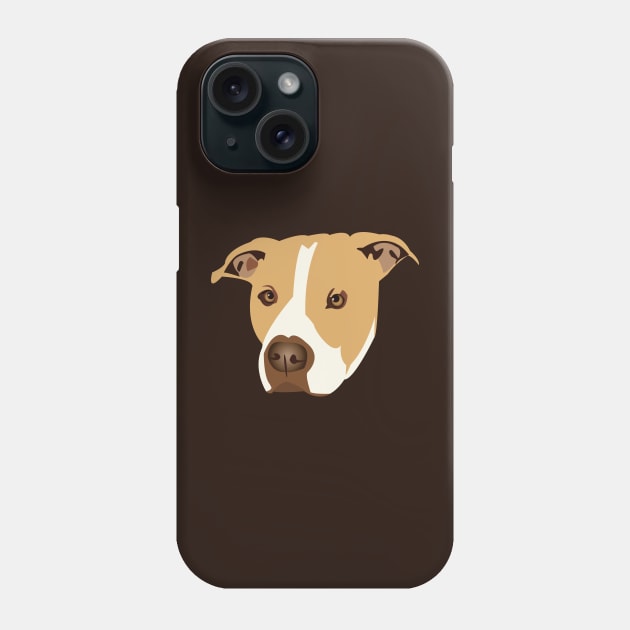 Brown and White Pit Bull Phone Case by KCPetPortraits