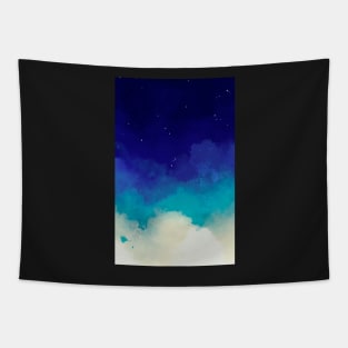 Blue watercolor starry sky background Tapestry