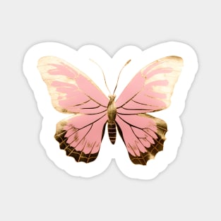 Pink and golden Butterfly Magnet