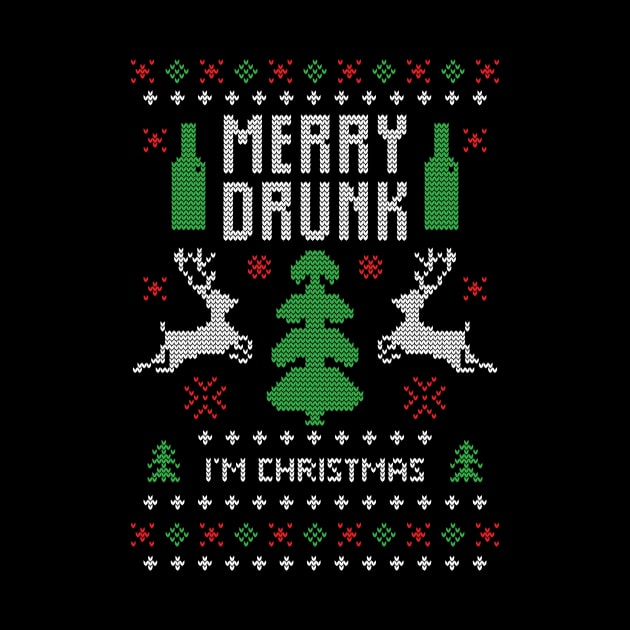 Merry Christmas Merry Drunk Im Santa Xmas Gift Ugly by Gufbox