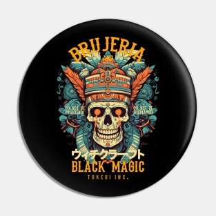 Black Magic Samurai Skull Pin